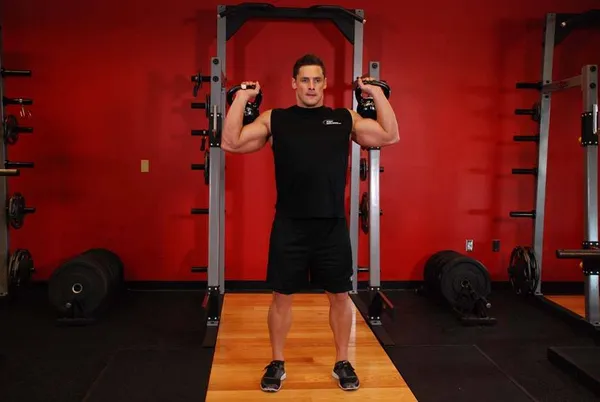 Two-Arm Kettlebell Military Press